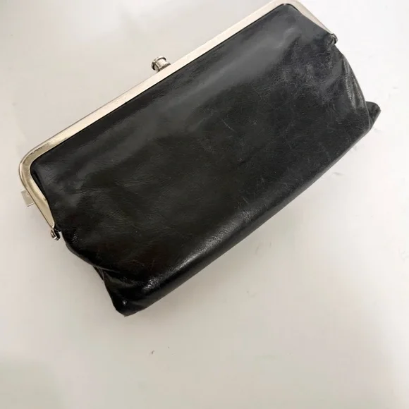 Hobo Lauren Wallet Clutch Double Frame Leather Kiss Lock - Picture 8 of 10